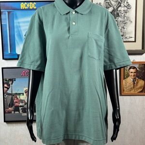 L.L. Bean Men’s Traditional Fit Polo Shirt – Green 100% Cotton – Size Large